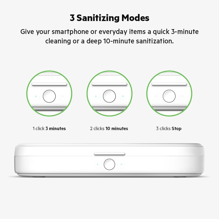 UV Phone Sanitizer with Wireless Charger Qi Charging Box 360 UV-C Steril... — View 2