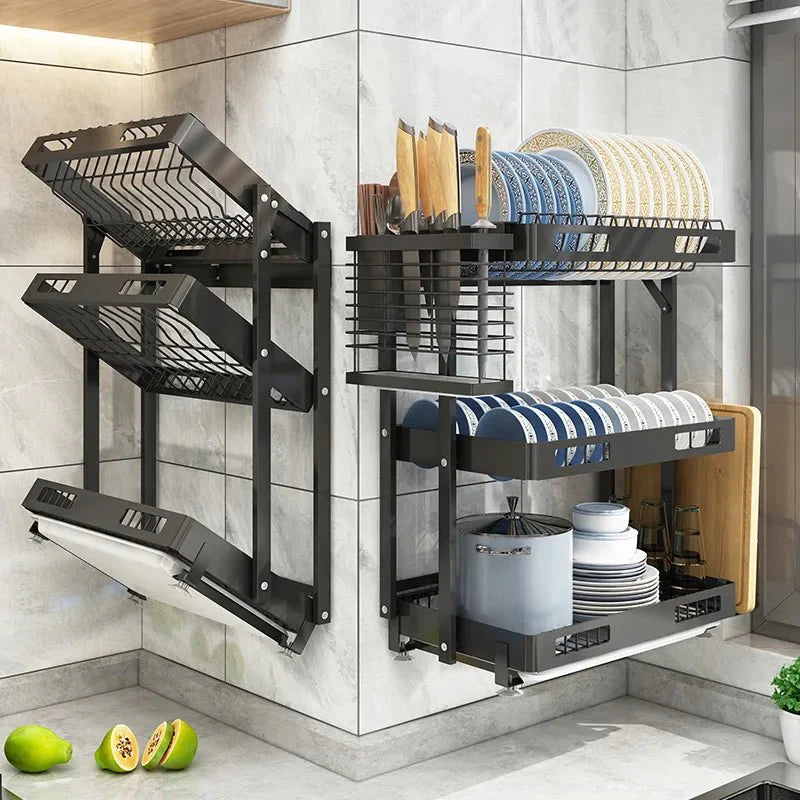 Wall - Mounted Dish Drying Rack: Space - Saving Kitchen Organizer - Homebound Essentials