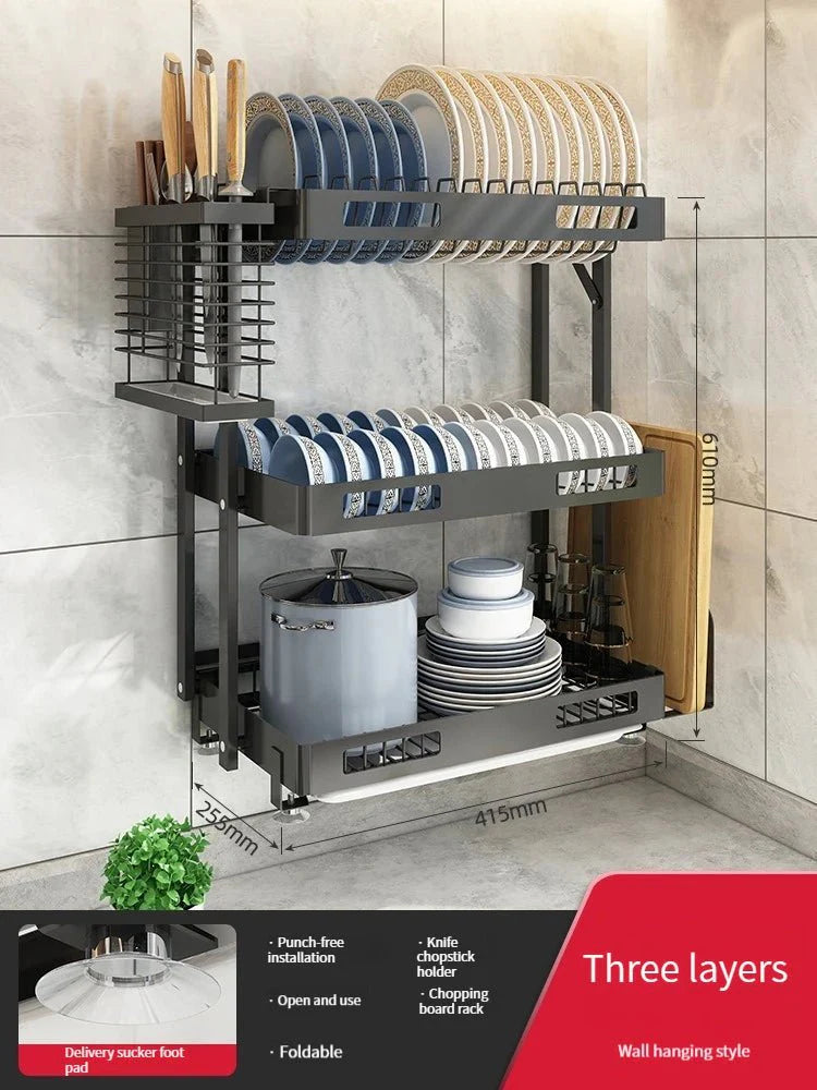 Wall - Mounted Dish Drying Rack: Space - Saving Kitchen Organizer - Homebound Essentials