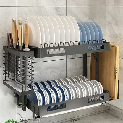Wall-Mounted Dish Drying Rack: Space-Saving Kitchen Organizer