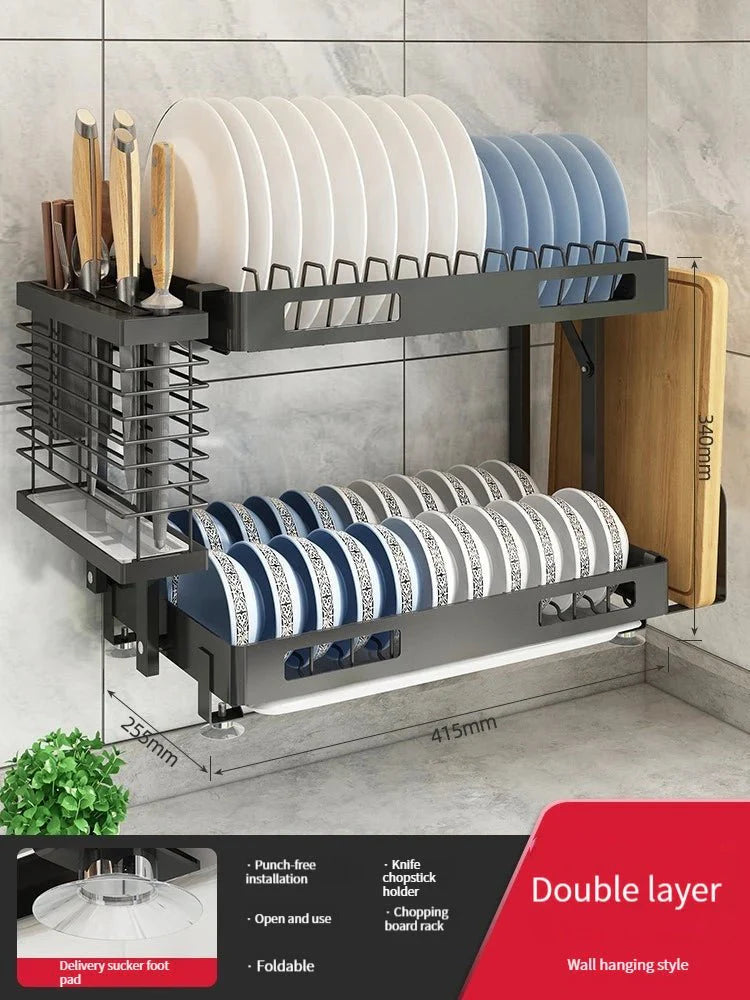 Wall - Mounted Dish Drying Rack: Space - Saving Kitchen Organizer - Homebound Essentials