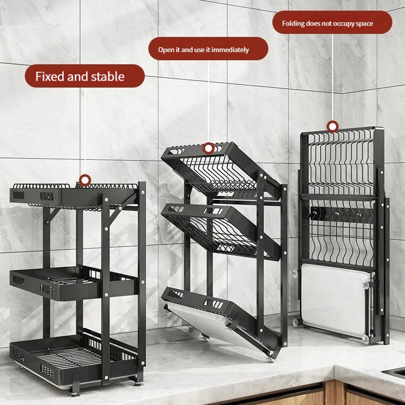 Wall - Mounted Dish Drying Rack: Space - Saving Kitchen Organizer - Homebound Essentials