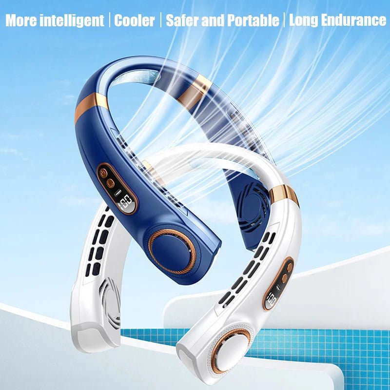 Wearable Neck Air Conditioner Fan USB - C Rechargeable Bladeless Hands - Free Personal Cooling - GiftWave.co