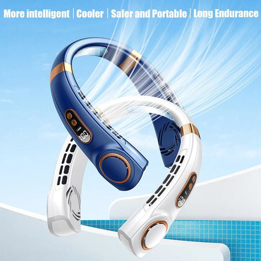 Wearable Neck Air Conditioner Fan USB - C Rechargeable Bladeless Hands - Free Personal Cooling - GiftWave.co