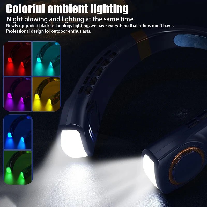 Wearable Neck Air Conditioner Fan USB - C Rechargeable Bladeless Hands - Free Personal Cooling - GiftWave.co