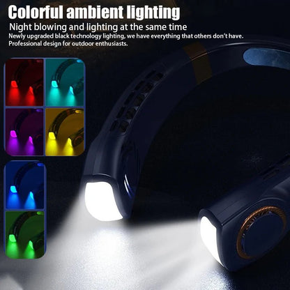 Wearable Neck Air Conditioner Fan USB - C Rechargeable Bladeless Hands - Free Personal Cooling - GiftWave.co