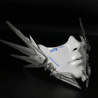 Cyberpunk Half Face Mechanical Mask – Red | Cosplay & Halloween Costume ... — View 8