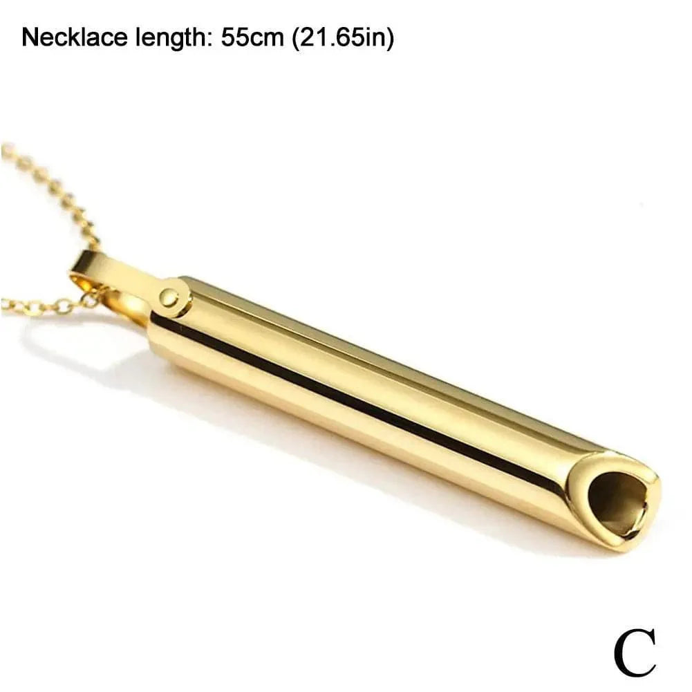 ZenBreath Stainless Steel Necklace: Mindfulness Breathing Necklace for Women & Men | Stainless Steel Pendant for Anxiety Relief, Stress Reduction & Meditation Tool - Homebound Essentials