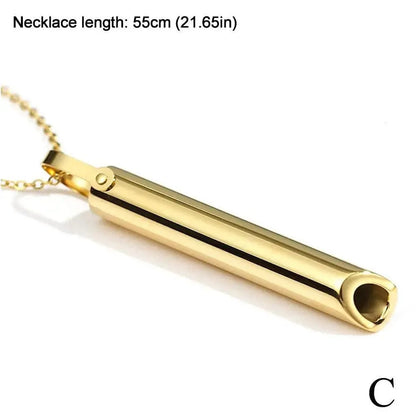 ZenBreath Stainless Steel Necklace: Mindfulness Breathing Necklace for Women & Men | Stainless Steel Pendant for Anxiety Relief, Stress Reduction & Meditation Tool - Homebound Essentials