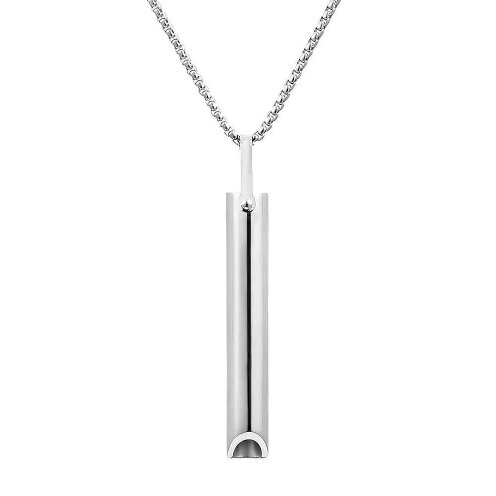 ZenBreath Stainless Steel Necklace: Mindfulness Breathing Necklace for Women & Men | Stainless Steel Pendant for Anxiety Relief, Stress Reduction & Meditation Tool - Homebound Essentials
