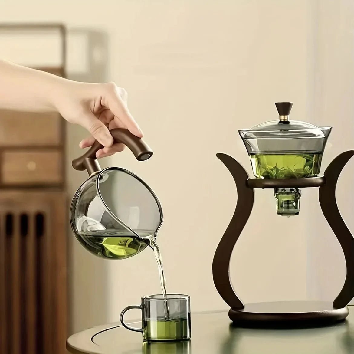 ZenFlow™ Chinese Glass Tea Set | Premium Magnetic Switch Infuser Teapot - GiftWave.co